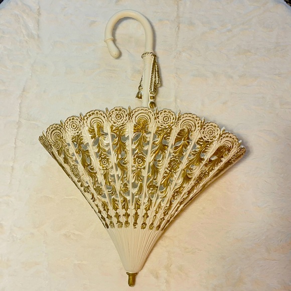 Other - Vintage Syroco Style Victorian Parasol Umbrella MCM Wall Pocket/Planter Hanging